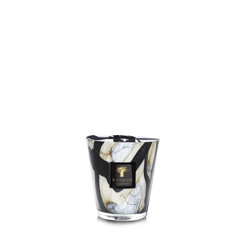 Stones Marble Candle, 6.3" H x 5.85" W x 5.85" D
