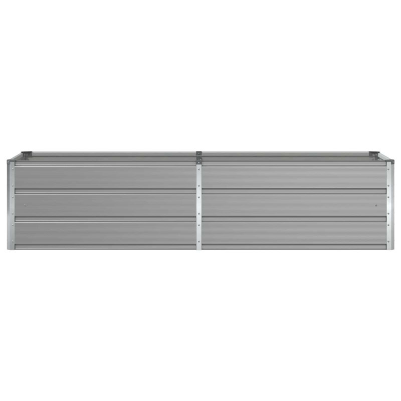 Planter Galvanised Steel, Light Grey, 45cm H x 195cm W x 50cm D