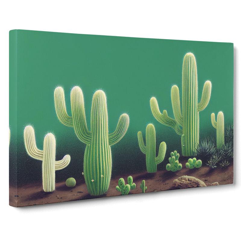 Friendly Cactus - Wrapped Canvas Painting, 35cm H x 50cm W x 3cm D
