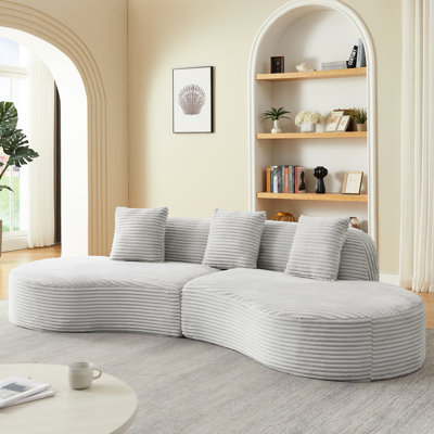 Canapé modulaire rembourré en velours côtelé à 4 places Welcom