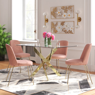 Kara Glass Pedestal Dining Table for 4 or 6 People