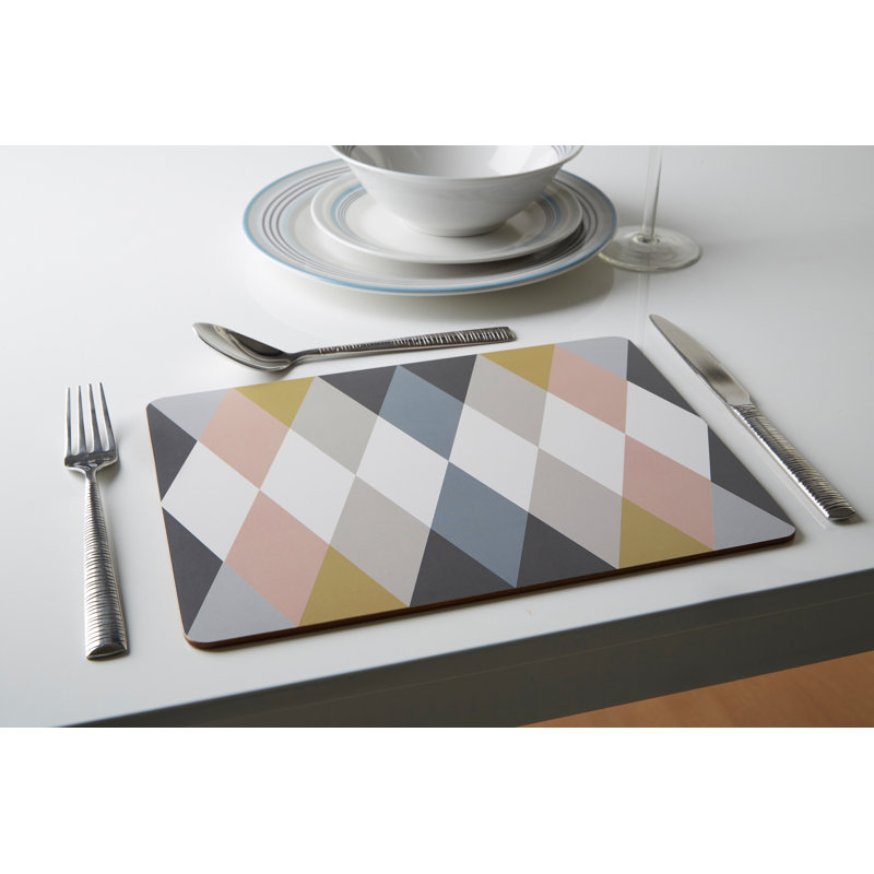 Delphine Cork Geometric Rectangle Placemat