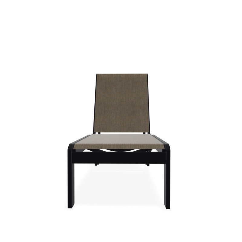 Chaise longue sans accoudoirs empilable en polymère Dune, Alliage Sunbrella®, Noir