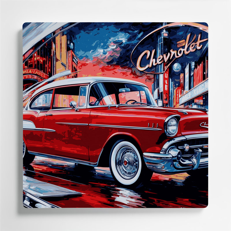 Transport, publicités rétro de voiture, art mural en métal gris, H 12 po x l 12 po x P 0,05 po