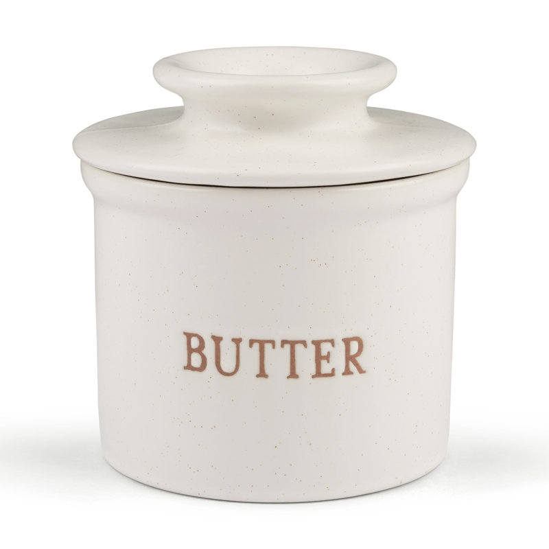 Beurrier en céramique kook French, Blanc