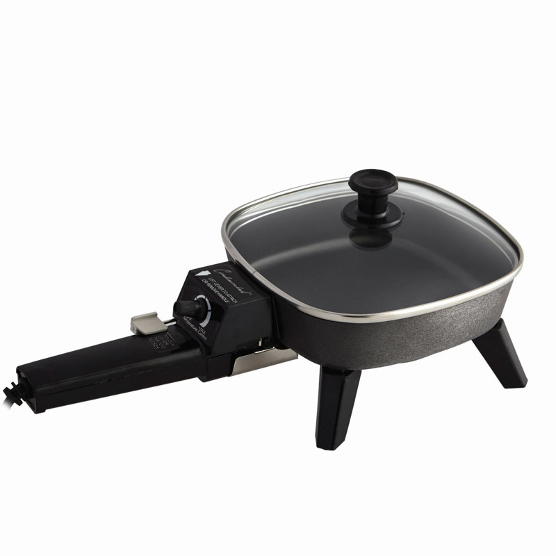 Continental Electric Max Non Stick Electric Skillet with Glass Lid