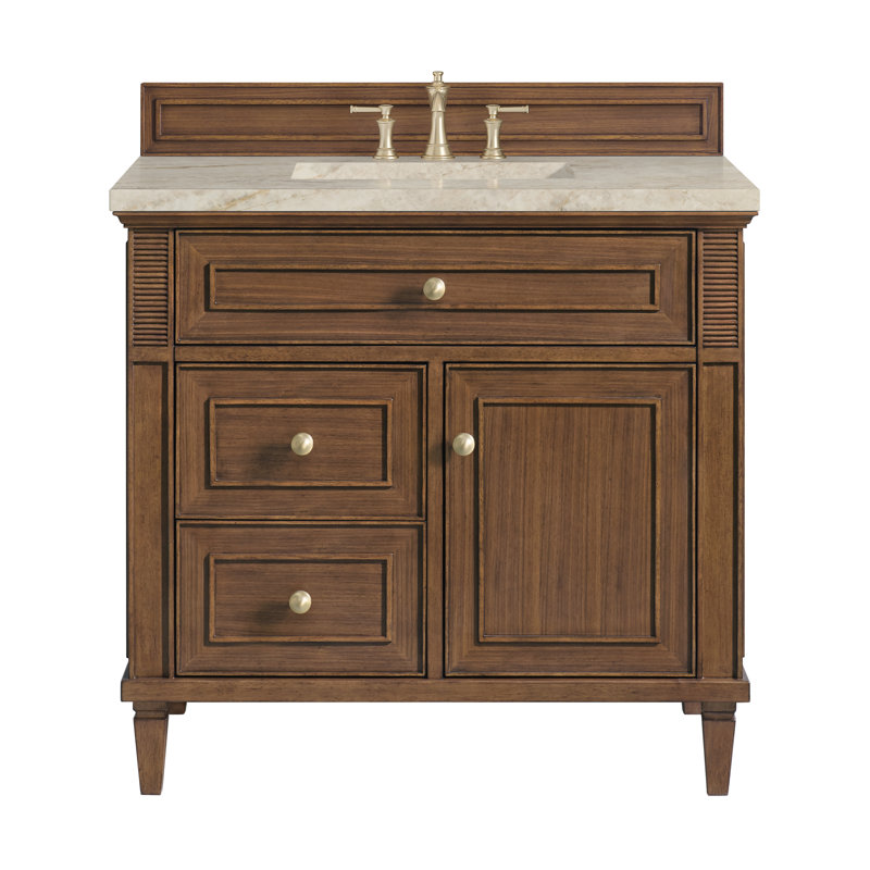 Lorelai 36 in. Single Vanity, Mid-Century Walnut, Tajnar Eclos, 8" Widespread