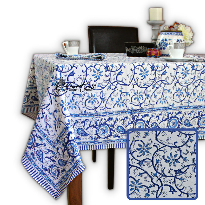 Nappe en coton à motif floral, 60 po carré