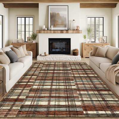 Tapis à motif géométrique moderne, tapis lavables pour le salon, le couloir et la chambre à coucher