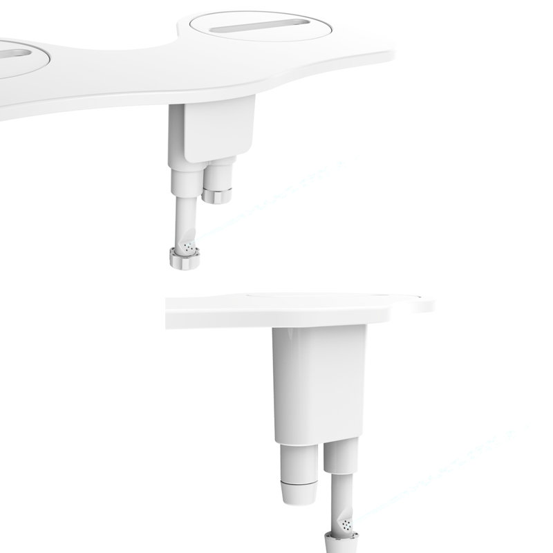 Toilet Bidet With Dual Nozzle Spray Guard For Front Feminine And Rear Wash, Two Knob Handles Water Flow Direction Control, Fits Most Seats, Hygienic Alternative Adjustment, Substitute