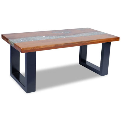 vidaXL Rectangular Coffee Table, Handmade, Solid Teak Wood