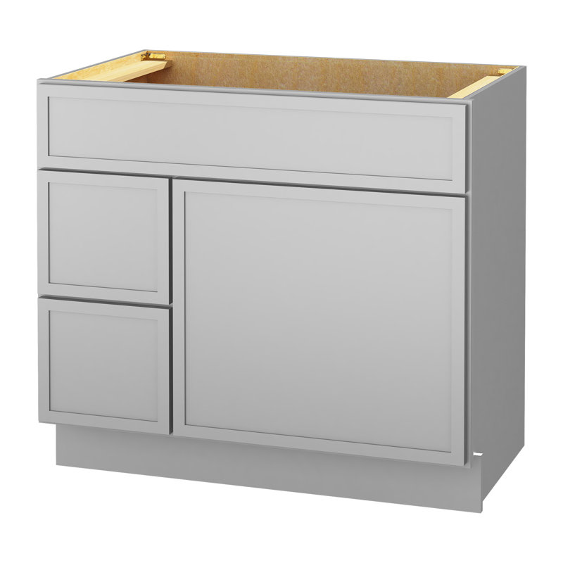 Gray Birch and Plywood Freestanding Single Bathroom Vanity