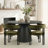 Carlen 4 - Person Dining Table Sets With 52'' Round Table & 4 Upholstered Velvet Chairs-104562068