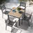 5-piece Ergonomic Patio Outdoor Metal Dining Set With Umbrella Hole-118944896