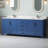  84" Blue Bathroom Vanity: Two Stain-Resistant Solid Surface Sink Tops ,6 Internal Drawers,Easy Installation-520404278