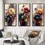 «Night Shade Poppy Floral Design», 3 pièces sur toile-270686312-270686316