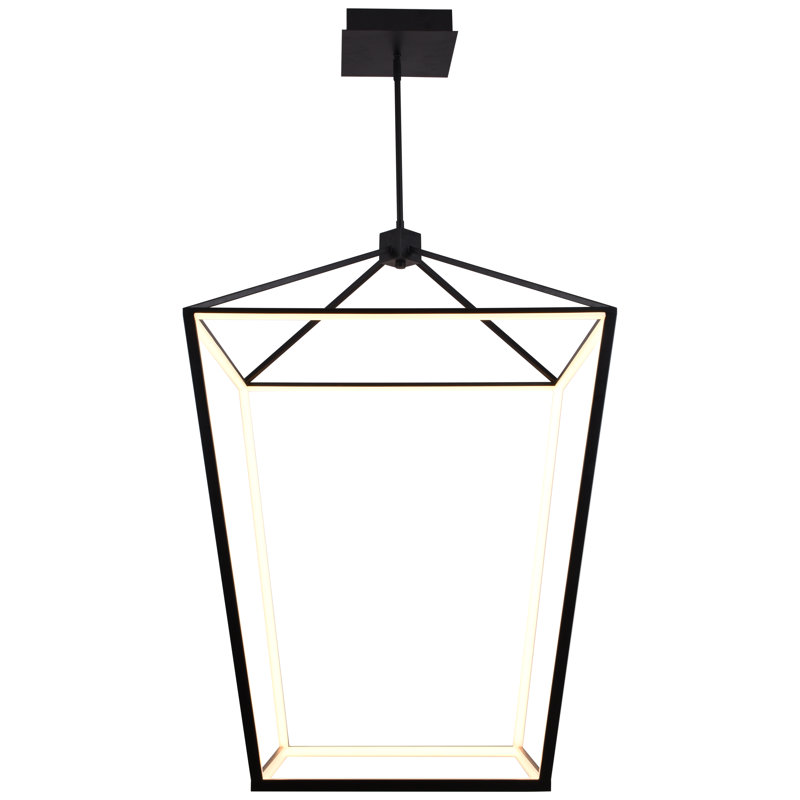 Lollar 1 - Light LED Lantern Pendant, 42" H x 30" W x 42" D, Black