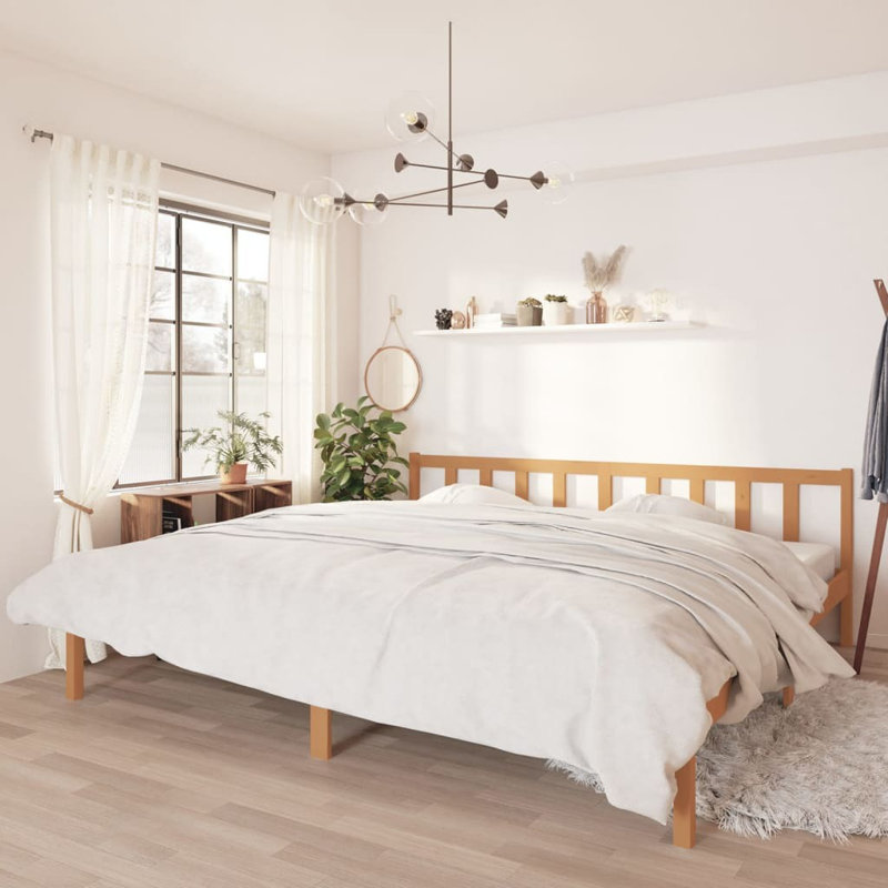 Deron Solid Wood Bed, natural, Super King (6')