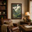 «Green Trees and Rolling Mountains In Vintage Style», art mural sur toile-133063204