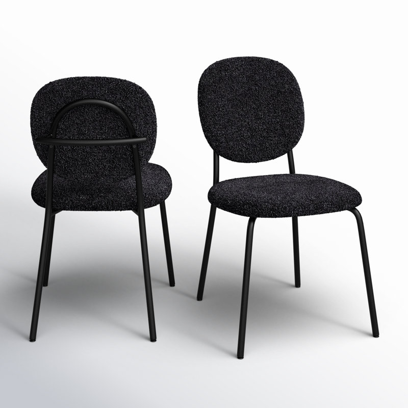 Chaise de salle à manger Ranburne Boucle, Noir