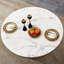 Table de salle à manger ronde en marbre, table de cuisine moderne avec plateau en faux marbre ultrabrillant et base en acier inoxydable pour la salle à manger, cuisine (seulement une table)-698421359