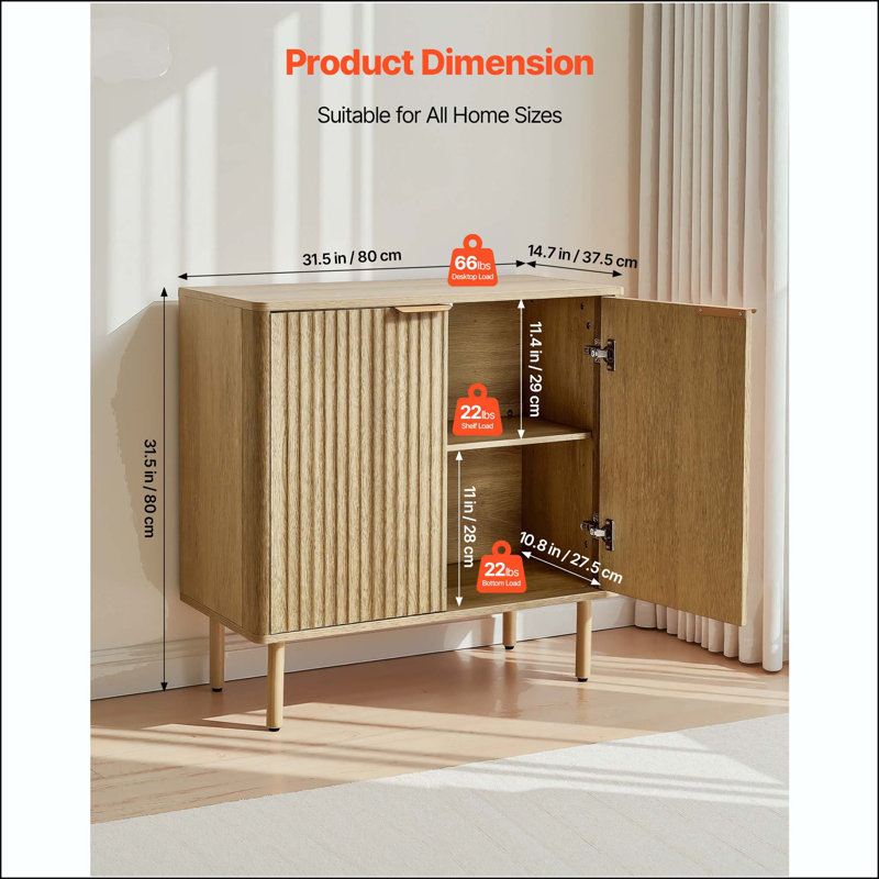 Armoire à café avec conception cannelée et tablettes réglables
