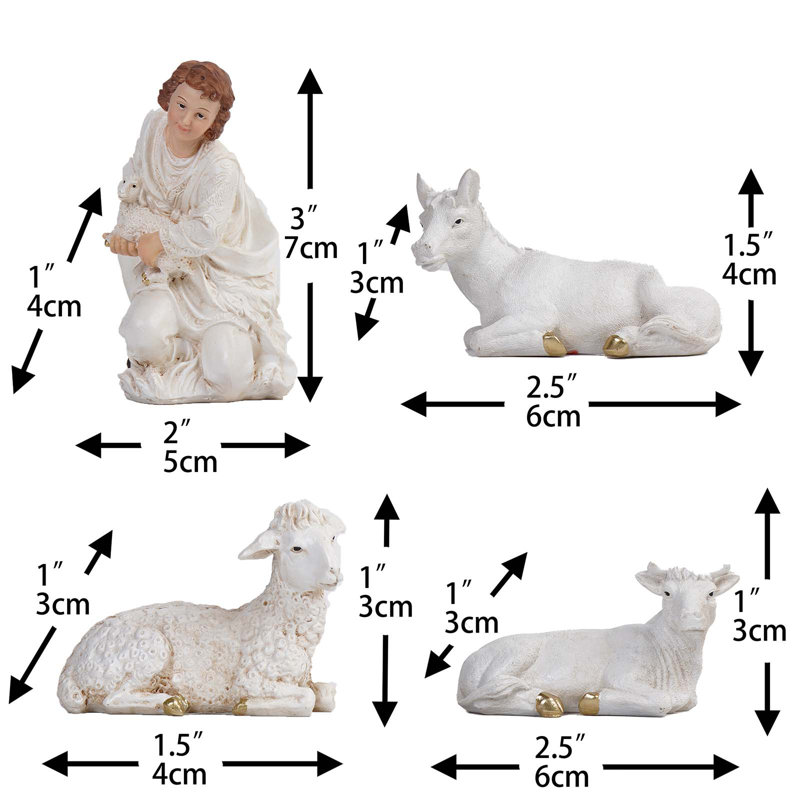Christmas Religious & Spiritual Nativity Set, 5.25" H x 12" W