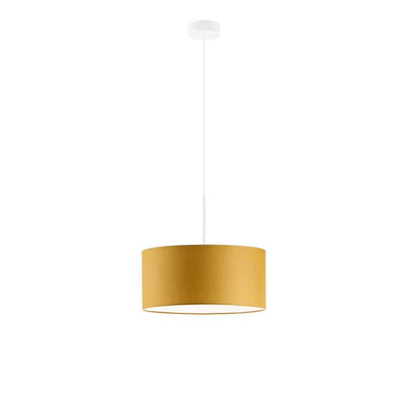 Aubrynn 1 - Light Drum Pendant, White, Mustard