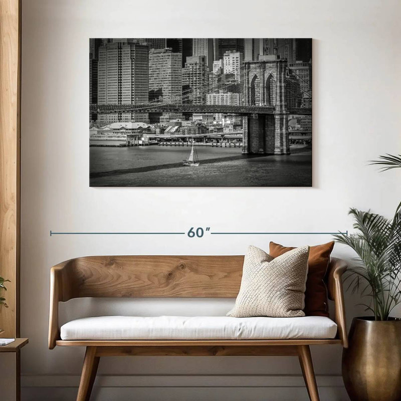 Lilie traversant le pont de Brooklyn, H 30 po x l 45 po