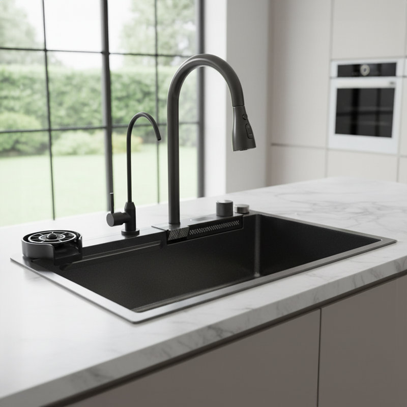 17 Stories 450mm W Single Bowl Stainless Steel Drop-In Kitchen Sink with 2 Faucet Holes