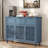 47.23"Sideboard Buffet Cabinet with 3 Carved Doors, 3 Drawer and Adjustable Shelves for Dining Room, Living Room & Entryway-1505549035