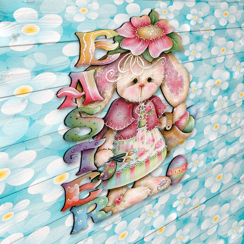 The Easter Bunny Wooden Door Hanger