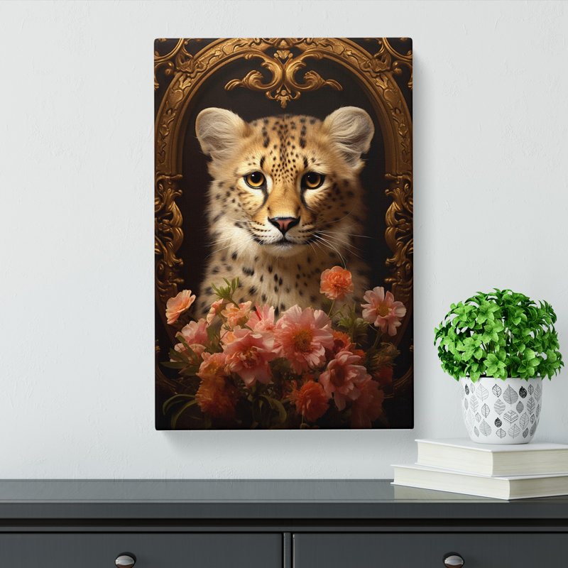 Cheetah Baroque No.3 - Wrapped Canvas, 50cm H x 35cm W x 3cm D