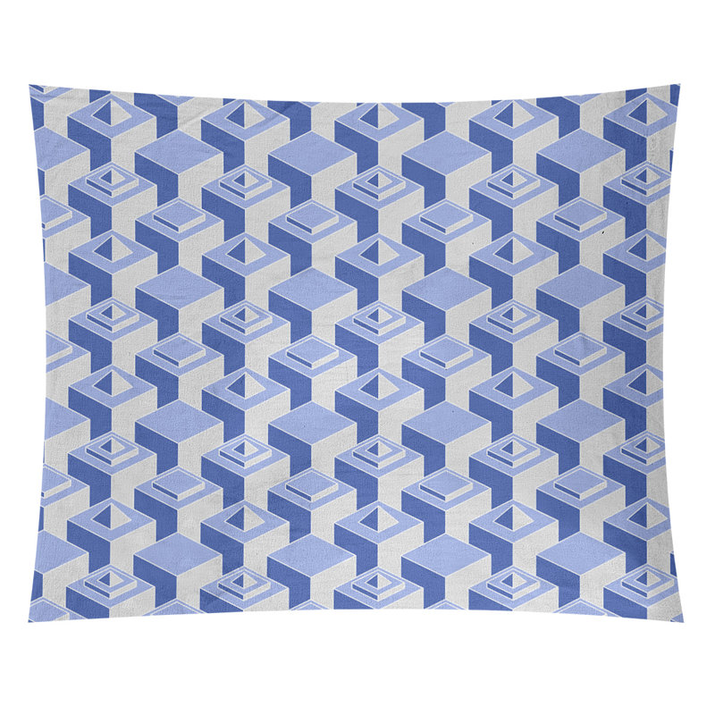 Tapisserie, H 88 po x l 104 po, Bleu/gris