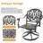 Outdoor Cast Aluminum Swivel Chair, 360° Swivel Function, with Random Color Cushion (Set of 2)