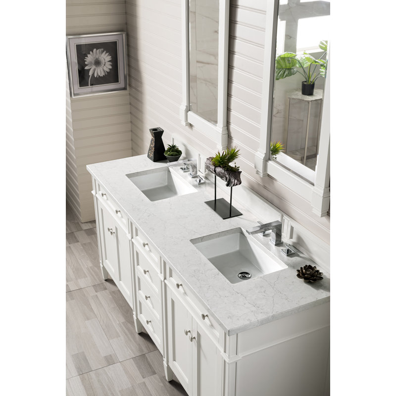 Brittany 72'' W Double Vanity, Eternal Jasmine Pearl, White
