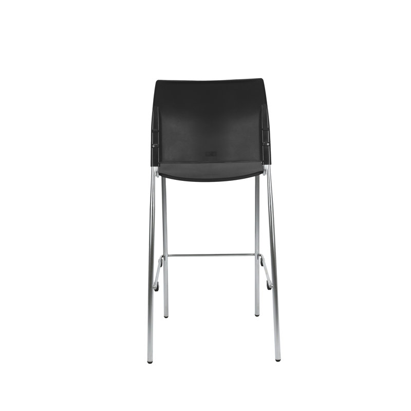 Jody Plastic Stack Stool, Charcoal, Bar Stool (30" Seat Height)