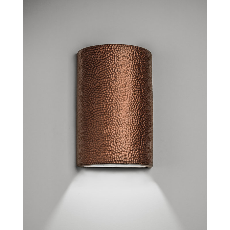 Applique murale d'extérieur en céramique Cammi, ampoule DEL incluse, Cuivre huilé, 15" H x 10" W x 5" D