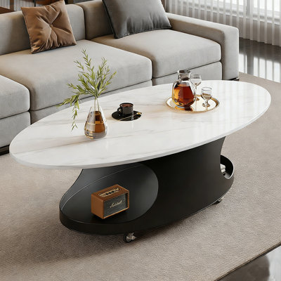 Table basse ovale simple avec poulie