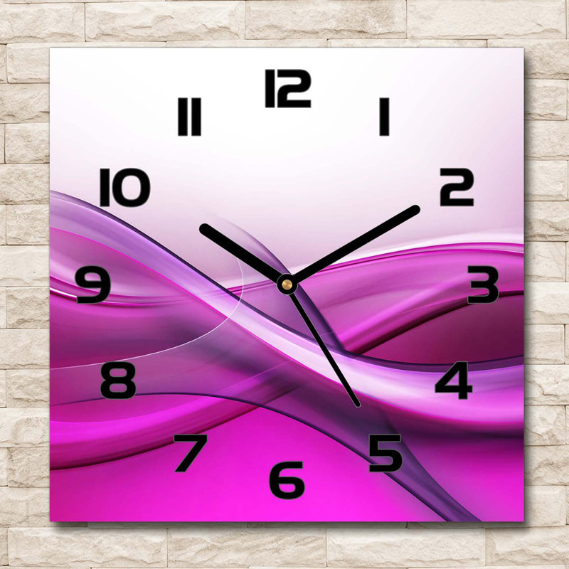 Hartlep Glass Wall Clock, Black/Purple