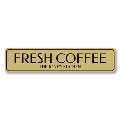 Fresh Coffee Kitchen Custom Aluminum Sign