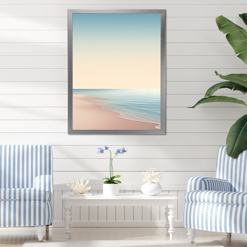 Océan «Whisper Blue Beach Harmony» sur impression sur toile, Cadre photo argenté, H 40 po x l 30 po x P 1,5 po