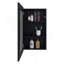 Armoire à pharmacie à miroir étroit H 25,7 "x l 15,7" Juno, une porte avec trois tablettes intérieures pour la salle de bain, noir cuisine-1476670355