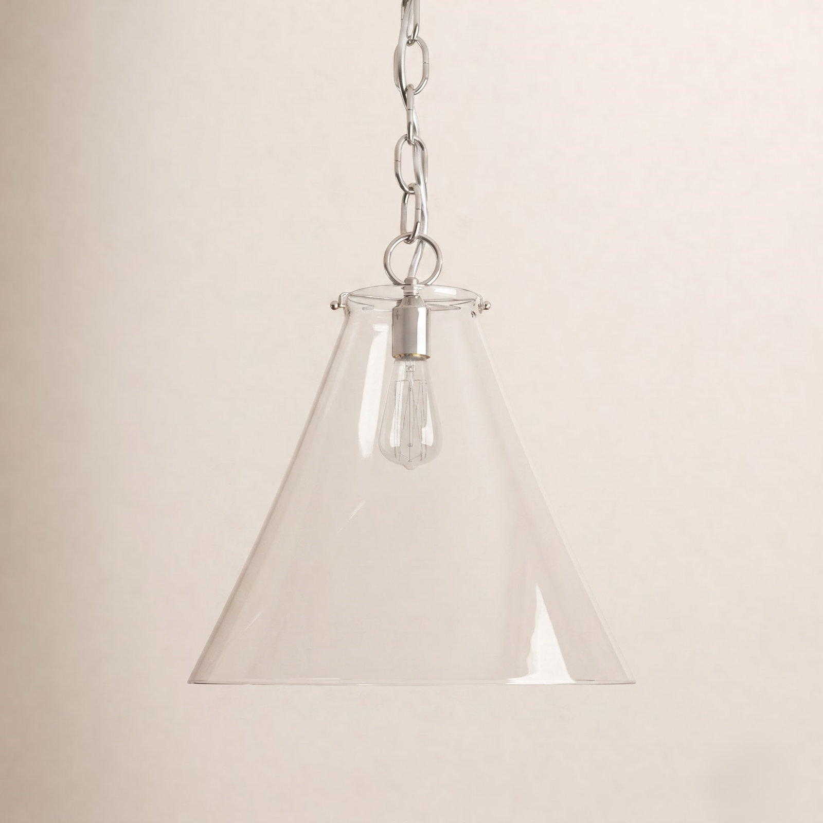 Catryn Single Light Glass Dimmable Pendant, Brushed Nickel
