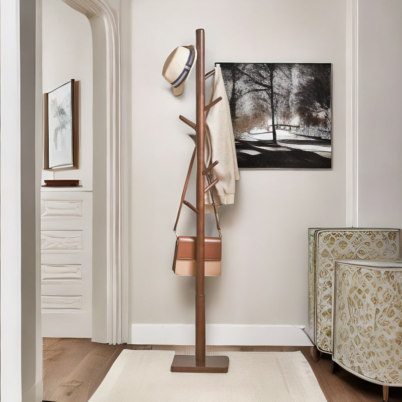Freestanding 8 - Hook Coat Rack, Brown