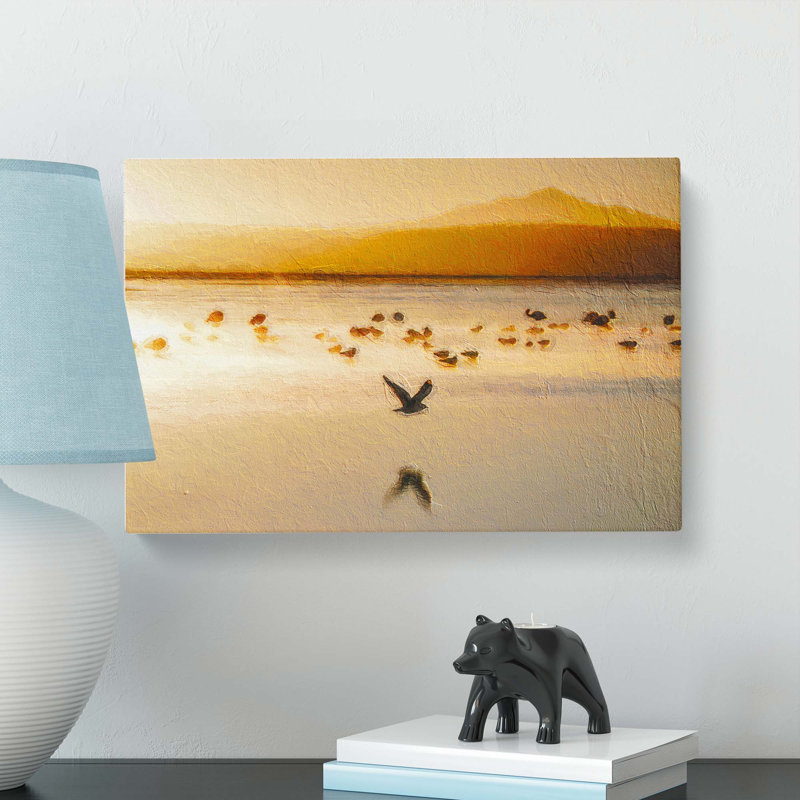Birds on the Beach - Wrapped Canvas, 40cm H x 60cm W x 3cm D