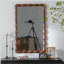 Miroir Mid-Century moderne avec cadre en bois massif, miroir mural