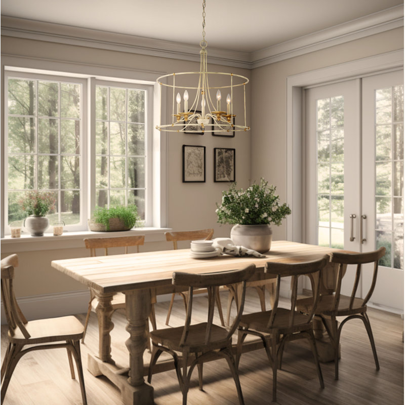 Everly Quinn Westchester County Sand Coal With Skyline Gold Chandelier, Gold