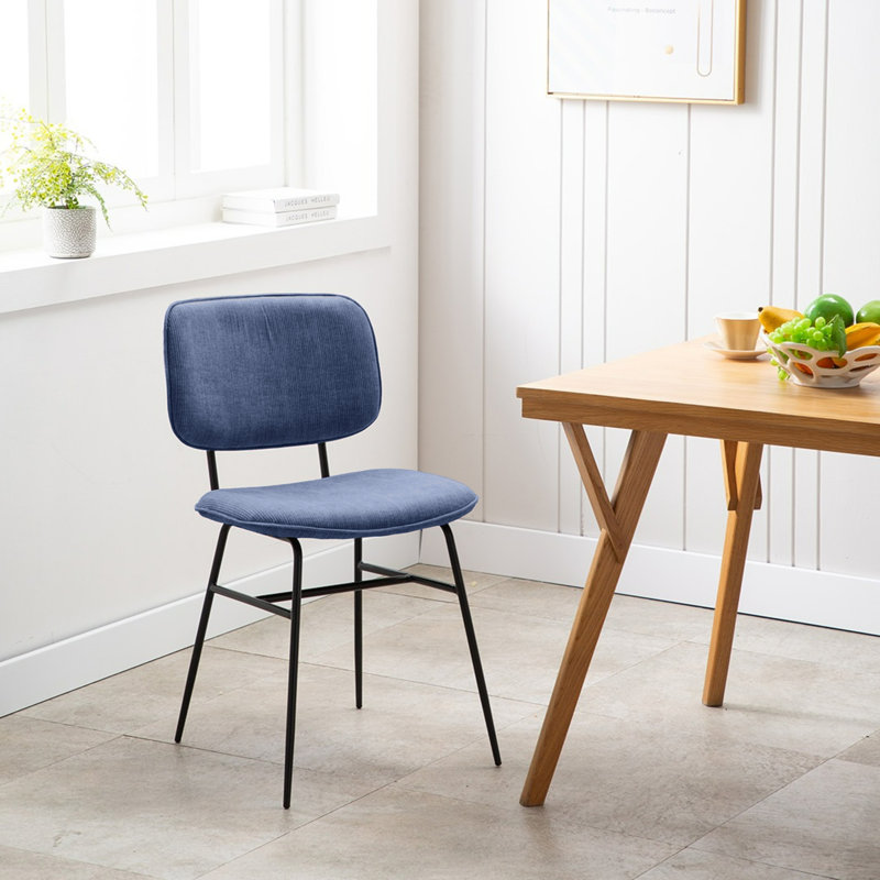Chaise d'appoint rembourrée en velours Aquasco, Bleu