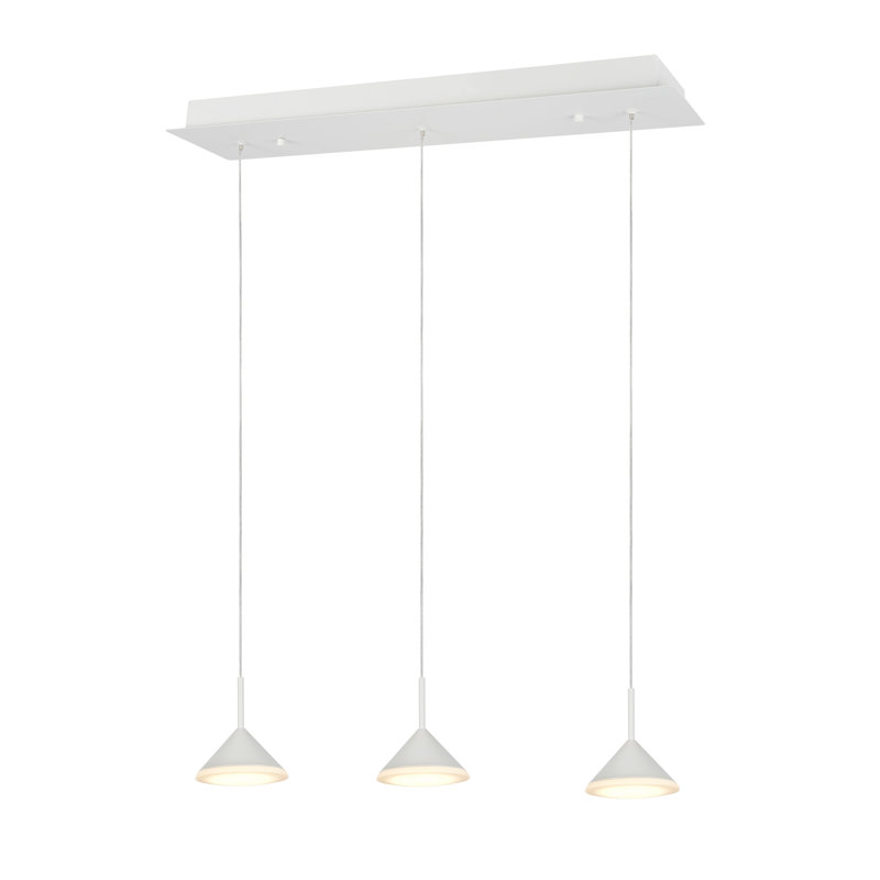 Hounslow 3 - Light LED Kitchen Island Pendant, White